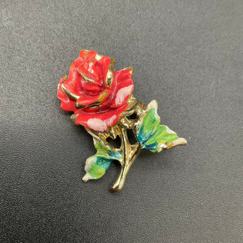 Vintage Costume Jewelry Brooch Lot 8pc Floral Animal Rhinestone Enamel 0.28lb