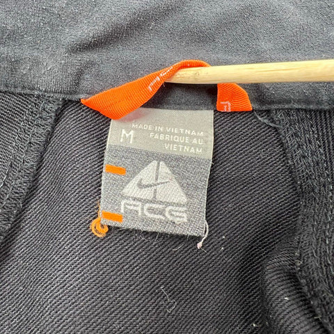 Vintage Y2K Nike ACG Men's Softshell Jacket Black Gray Full Zip Mock Neck M