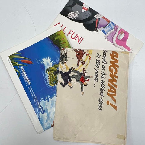 Vintage Lot of 3 Disney One Sheet Movie Posters 60s 70s 80s Theatrical