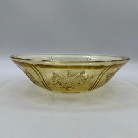 Depression Glass Amber 9 Pc Lot Patrician Spoke & Sharon Rose Plate Bowl Vintage