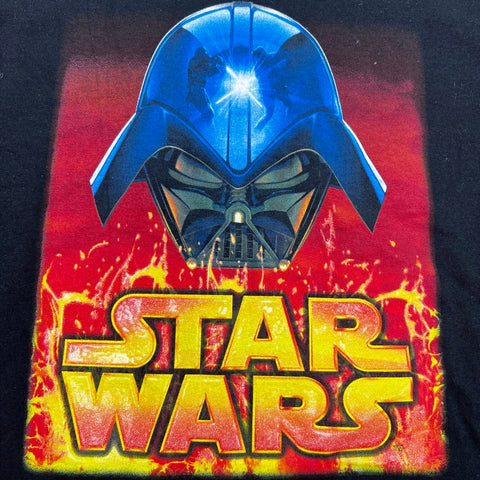 Star Wars Men's Black Darth Vader Graphic Flame Logo T-Shirt Sz XL NWT