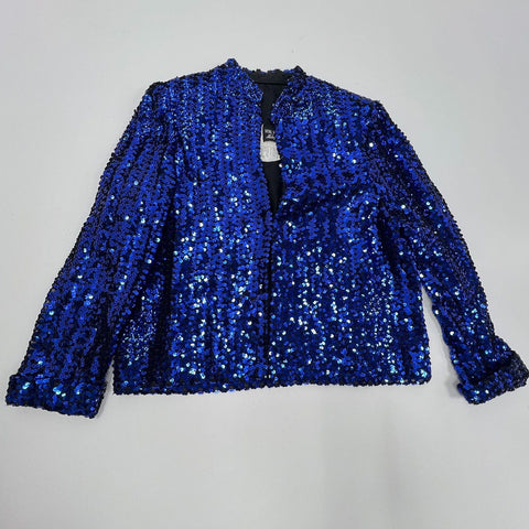 Vintage 80s Rob Hill Mister Jay Blue Sequin Trophy Jacket Blazer USA Made Sz L