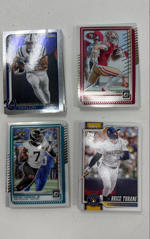 Mixed Sports Card Lot Modern NFL MLB Topps Chrome Optic 3 Lbs See Photos