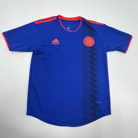 Adidas Colombia 2018 World Cup Away Blue Climachill Soccer Jersey Men's Size M