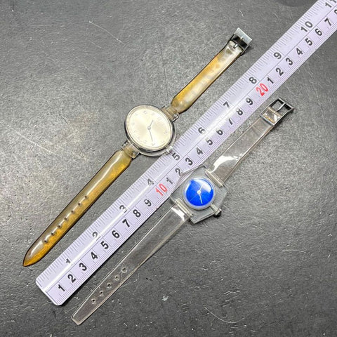 2 Lucerne Acrylic Plexiglass Case Watches Not Ticking
