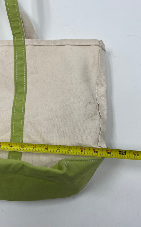 L.L. Bean Green Canvas Boat and Tote Bag Large Made in USA Monogram LRN