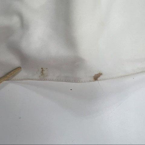 Vintage 80s Modest Wedding Dress Long Sleeve Lace Pearl Beaded Neckline Gown