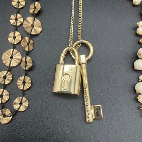 Victoria's Secret Fashion Jewelry Lot 9 Gold Tone Statement Necklaces Pendants