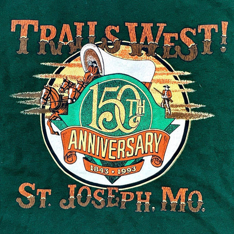 Vintage 1993 Trails West! 150th Anniversary St. Joseph MO T-Shirt USA Sz L