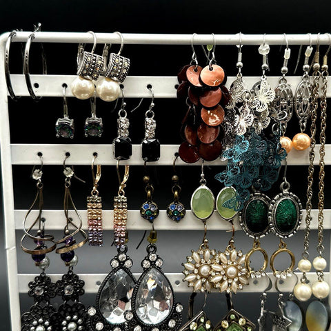 Mixed Fashion Costume Earrings Lot Gold & Silver Tone Statement Boho
