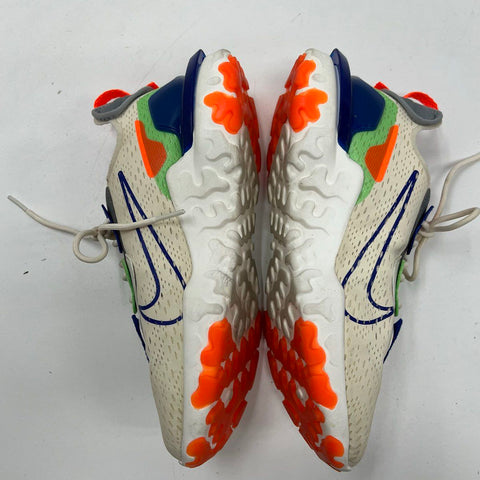 Nike React Vision D/MS/X Light Bone Blue Orange Sneakers Size 10.5