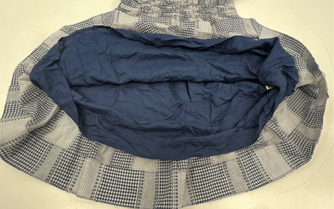 Women's Dress Lot Madewell Blue Patchwork Gingham & Black Floral Mesh Sz XS S