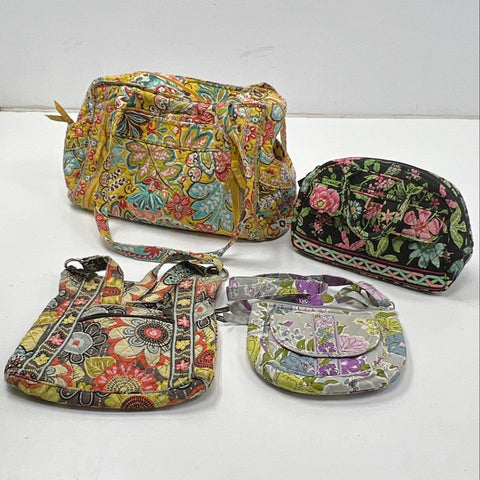 Vera Bradley Floral Quilted Travel Duffel Crossbody Handbag Lot of 4