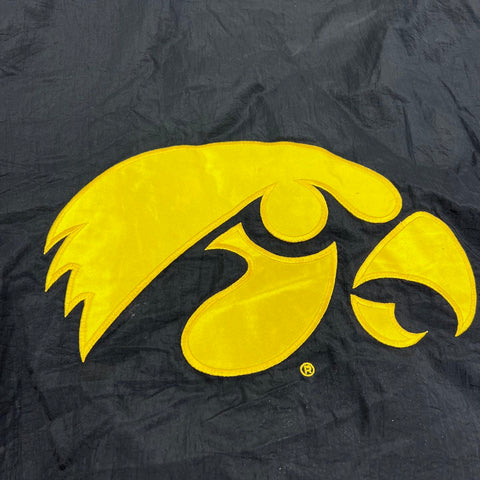 Vintage 90s Logo 7 Iowa Hawkeyes Hooded Puffer Jacket Sz L