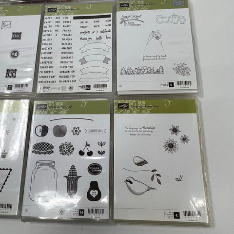 Stampin' Up! 11 Stamp Sets Lot Perfectly Preserved Pennant Parade Ciao Baby