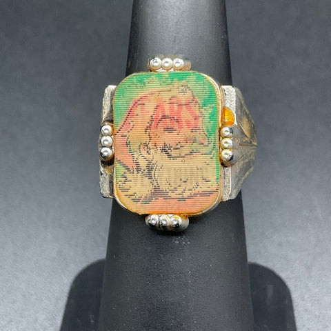 Vintage Sears Has Everything Lenticular Santa Flicker Ring Karo Inc NYC Size 5