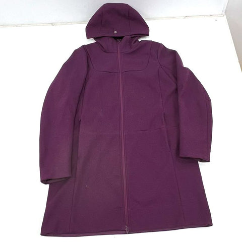 Lululemon Purple Apres Yoga Hooded Full Zip Long Jacket Coat Women's Size 10