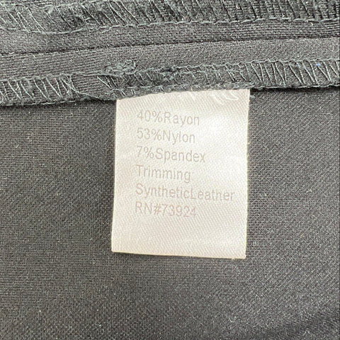 Ming Wang Women's Black Military Band Jacket Faux Leather Trim Topper Size M