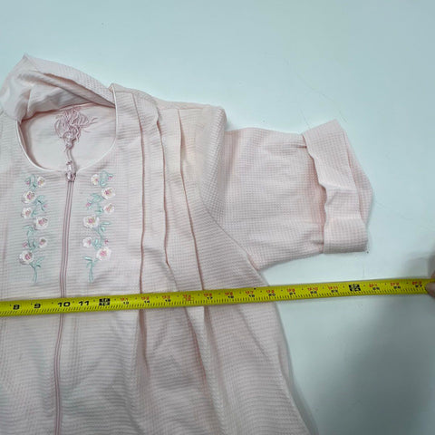 Miss Elaine Women's Robe Duster Lot of 2 Pink Blue Waffle Knit Embroidered M