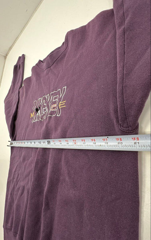 Vintage 90s Mickey & Co Disney Mickey Mouse Embroidered Purple Sweatshirt Sz L