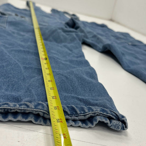 Vintage Big Smith Men's Denim Bib Overalls Blue Distressed Workwear Sz 44x29