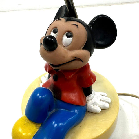 Mickey Mouse Table Lamp Lot of 2 Vintage Disney Character Lights Pair Tested