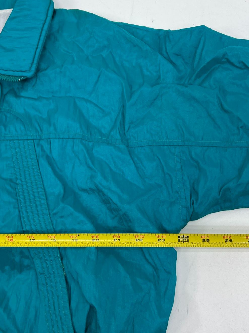 J.L. Motion Vintage 80s Teal Nylon Tracksuit Windbreaker Pants Set Womens L