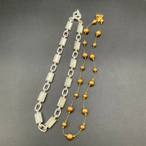 Vintage Carolee Costume Jewelry Lot 3pc Patriotic Brooch Beaded Necklaces