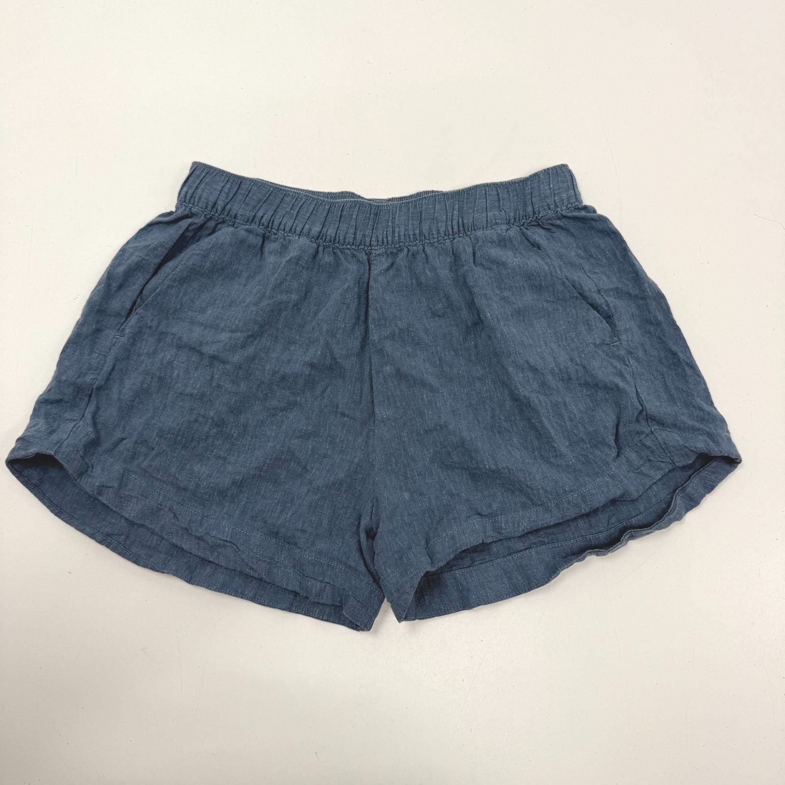 Patagonia Blue Chambray Hazy Dazy Hemp Blend Pull On Shorts Women's M