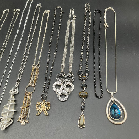 Costume Jewelry Lot 19 Necklaces Pendants Vintage to Modern Mixed Styles