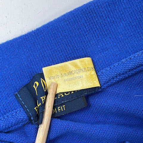 Polo Ralph Lauren Men's Blue Madrid Big Pony Slim Fit Crest Polo Shirt Sz L
