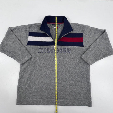 Tommy Hilfiger Men's Gray Quarter Zip Fleece Colorblock Pullover Sz 2XLT