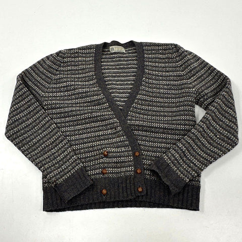Vintage 80s Aston Women's Shetland Wool Double Breasted Cardigan Sweater Sz 38