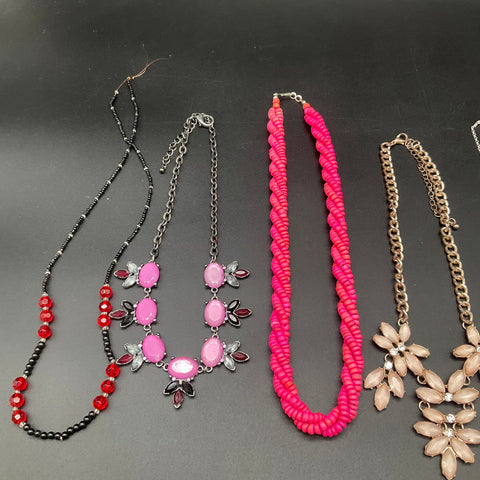Fashion Costume Jewelry Lot of 9 Statement Necklaces Beads Rhinestones