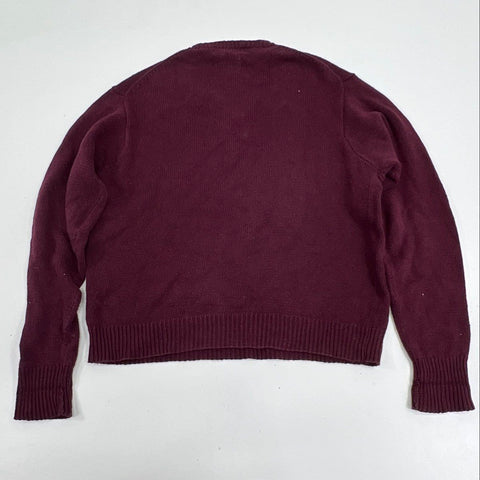 Vintage 90s Polo Ralph Lauren V-Neck Pony Logo Linen Cotton Sweater Sz L