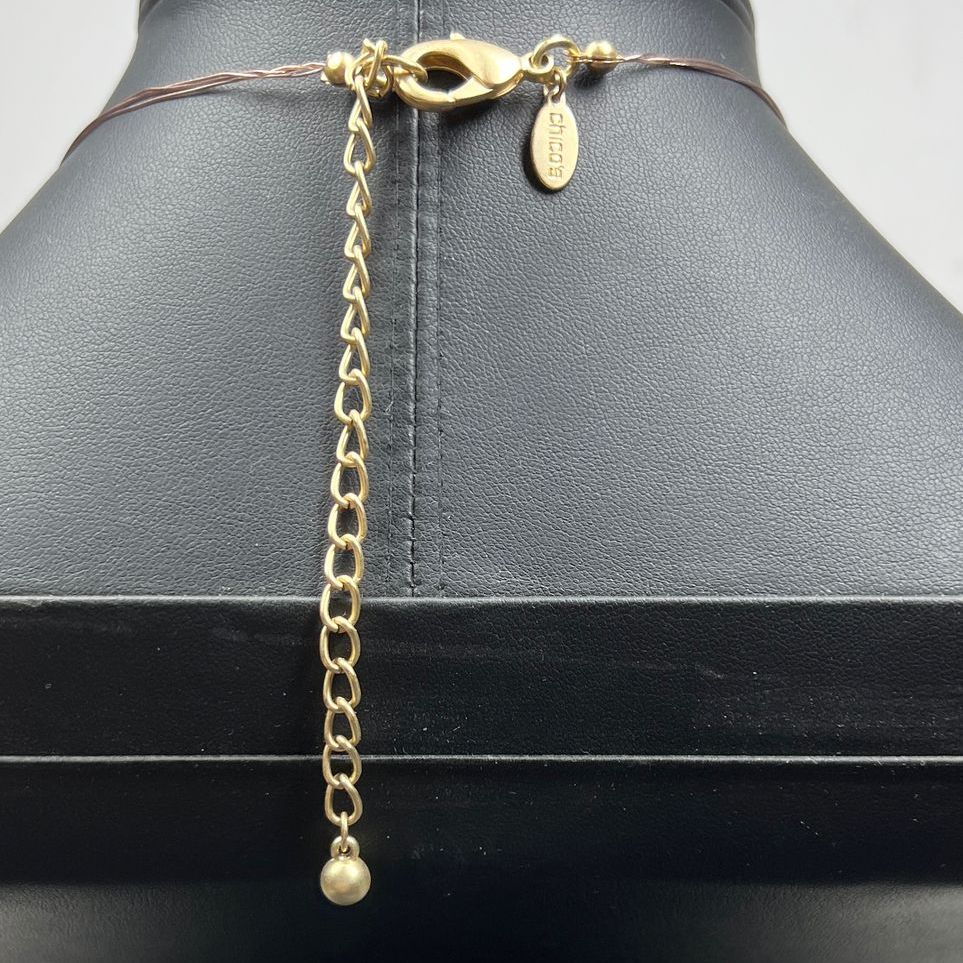 Chico's Brown and Green Bead Necklace