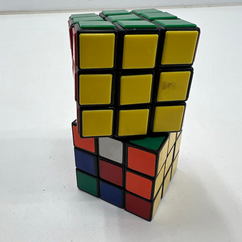 Vintage Rubik's Cube 3x3x3 Puzzle Lot of 3 + Sealed Keychain Taiwan