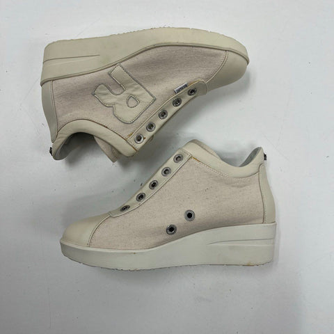 Rucoline Agile Jackie 226A GlitterNet Argento Cream High Top Sneaker Size 7