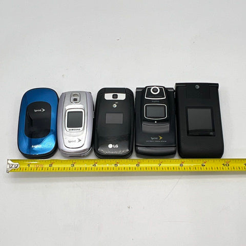 Samsung Sanyo LG Flip Phone Lot 5 Piece Vintage Cell Phones Untested As-Is