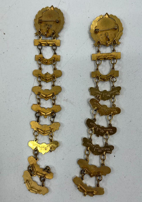 Lot of 2 Vintage Little's System Methodist Sunday School Enamel Pins 10 & 11 Yr