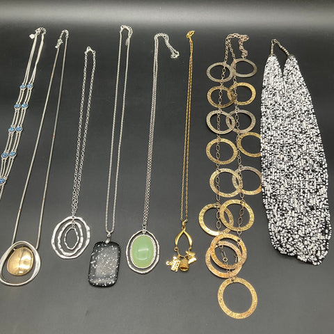 Costume Jewelry Lot of 8 Necklaces Vintage to Modern Beaded Pendants & Charms
