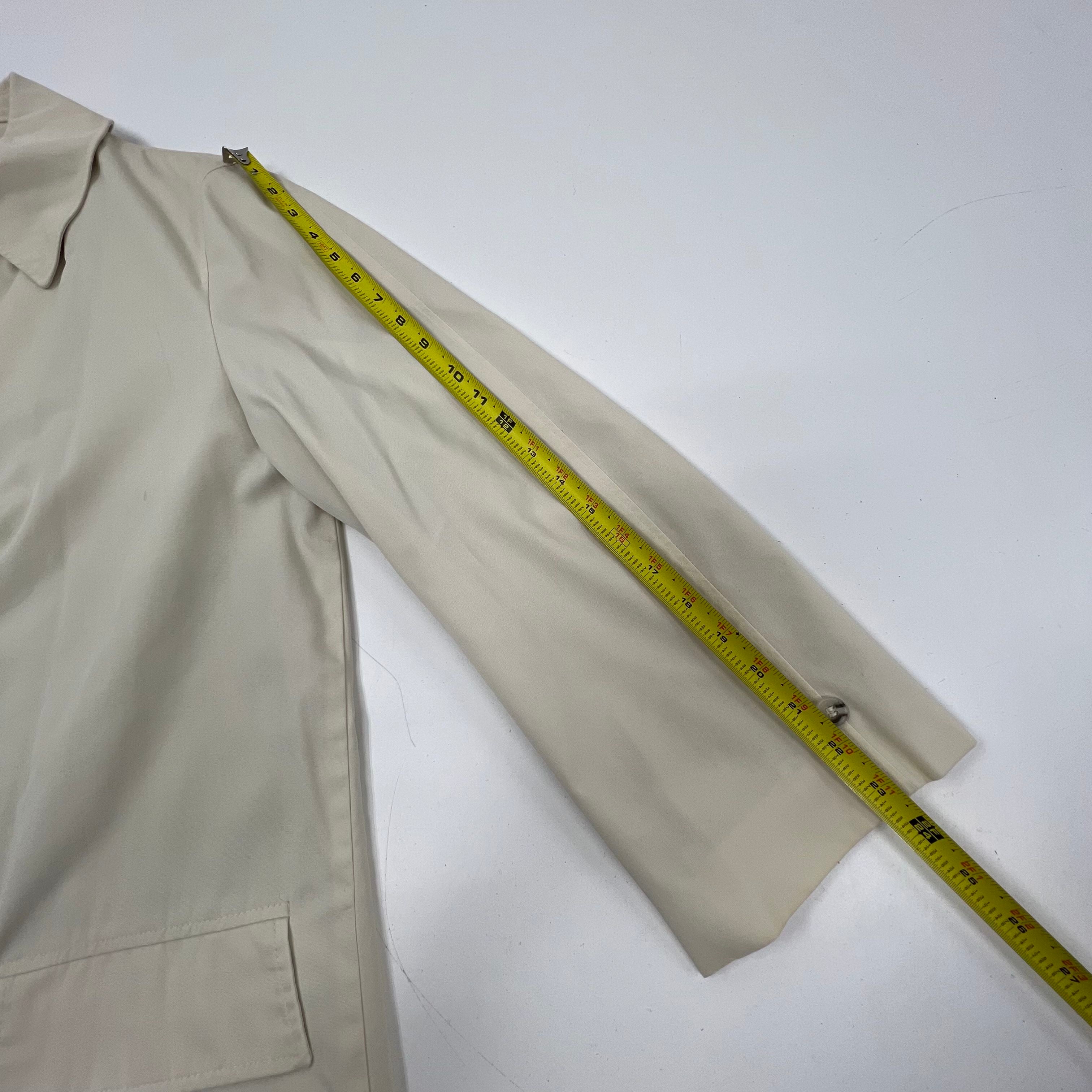 Vintage 70s Brent Cream Durable Press Car Coat Raincoat Jacket Men's Size M