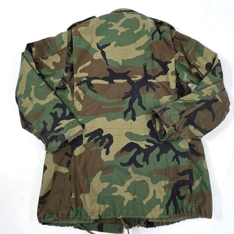 Vintage 1989 Alpha Industries M-65 Woodland Camo Field Jacket Medium Long USA