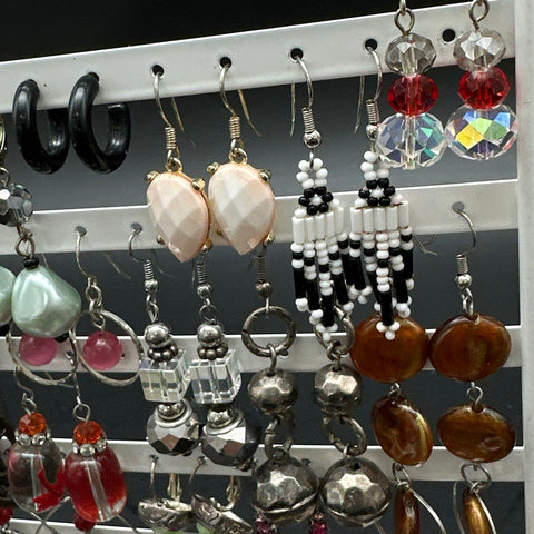 Fashion Costume Earring Lot of 40 Hoops Dangles Studs Western Sporty Boho