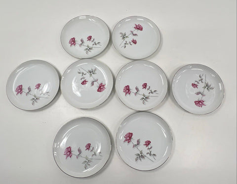 Nasco Rose Bramble Dinner Plate Set 8 Piece Fine China Japan Vintage 10 Inch