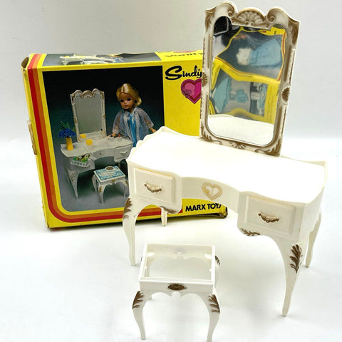 Vintage Sindy Doll Bed and Vanity Furniture Set Marx Toys With Boxes