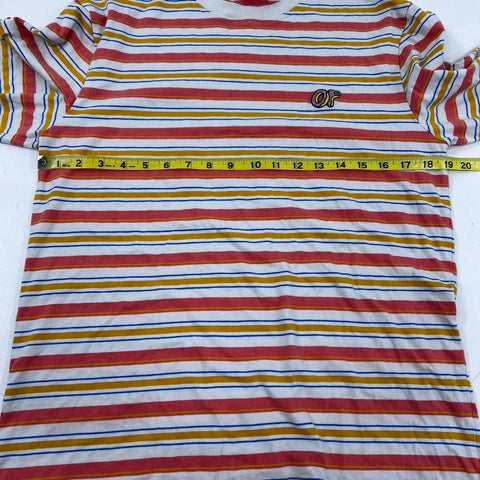 Odd Future OF Donut Logo Striped Long Sleeve T-Shirt Multi-Color Sz L