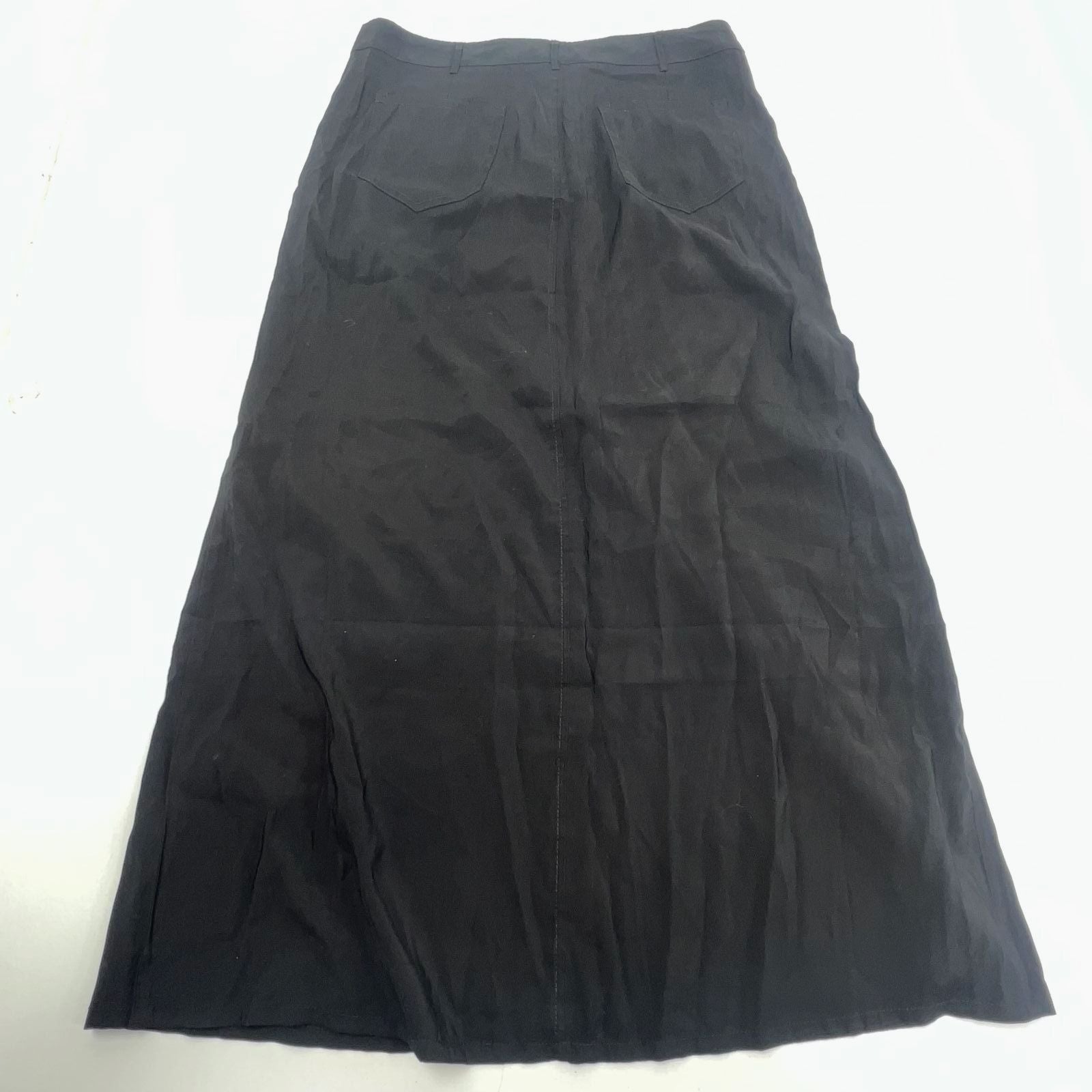 NWT Max Studio Black Maxi Skirt Leg Slit Lightweight Women's XL