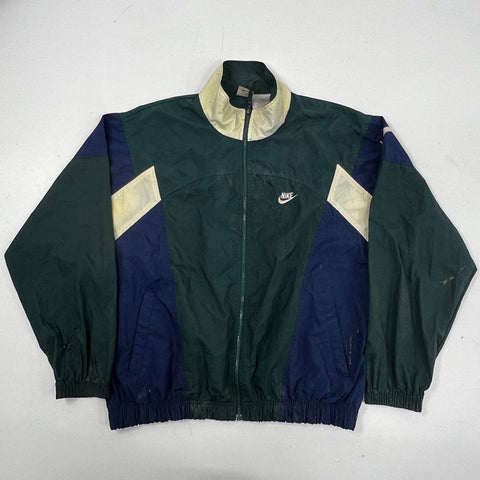 Vintage 90s Nike Colorblock Windbreaker Jacket Green Blue White Sz M