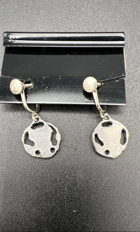 Vintage 70s Pewter Jewelry Lot Metzke Owl Brooch Pendant Poodle Earrings